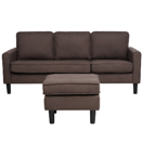 3-Sitzer Sofa Polsterbezug mit Ottomane braun AVESTA