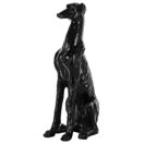 Dekofigur Kunstharz schwarz Hund glänzend 80 cm GREYHOUND