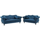 Sofa Set Samtstoff kobaltblau 5-Sitzer SKIEN