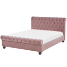 Bett Samtstoff rosa 140 x 200 cm AVALLON