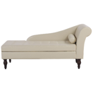 Chaiselongue Kunstleder hellbeige mit Bettkasten rechtsseitig PESSAC