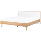 Bett heller Holzfarbton / weiss 180 x 200 cm SERRIS