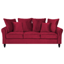 3-Sitzer Sofa Samtstoff rot BORNHOLM