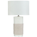 Tischlampe hellbeige 38 cm Trommelform NAVIA