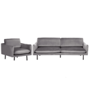 Sofa Set Samtstoff grau 4-Sitzer VINTERBRO