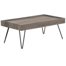 Couchtisch dunkler Holzfarbton / taupe rechteckig 100 x 60 cm WELTON