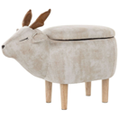 Hocker Polsterbezug mit Stauraum beige REINDEER