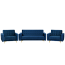 Sofa Set Samtstoff marineblau ABERDEEN