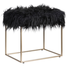 Hocker Felloptik schwarz MANHATTAN