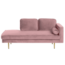 Chaiselongue Samtstoff rosa rechtsseitig MIRAMAS