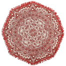 Teppich Baumwolle rot / creme ø 120 cm Mandala-Muster achteckig Kurzflor MEZITILI