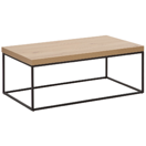 Couchtisch heller Holzfarbton / schwarz rechteckig 100 x 60 x 40 cm DELANO