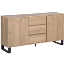 Sideboard heller Holzfarbton 3 Schubladen 2 Schränke ELDA