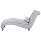 Chaiselongue Polsterbezug hellgrau MURET