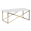 Couchtisch weiss / gold rechteckig 100 x 50 cm EMPORIA