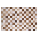 Teppich Kuhfell braun / beige 140 x 200 cm Patchwork Kurzflor SOLMAZ