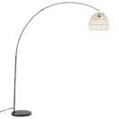 Stehlampe Rattan natürlich 195 cm rund Marmorfuss GUAVIARE