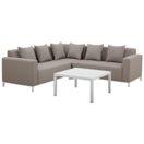 Lounge Set beige 5-Sitzer linksseitig BELIZE