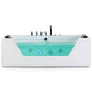 Whirlpool Badewanne weiss LED Unterwasserbeleuchtung 162 x 76 cm SAMANA