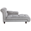 Chaiselongue  Samtstoff hellgrau LORMONT