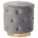 Pouf hellgrau Samtstoff ? 40 cm CARROLLTON