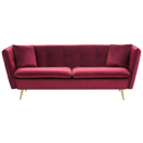 3-Sitzer Sofa Samtstoff dunkelrot FREDERICA