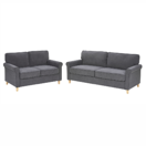 Sofa Set Samtstoff grau 5-Sitzer RONNEBY