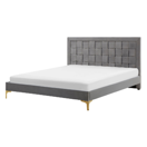 Doppelbett Samtstoff grau Lattenrost 140 x 200 cm LIMOUX