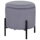 Hocker Samtstoff grau WENONA