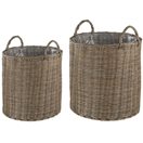 Blumenkorb Rattan sandbeige 2er Set BITOLA