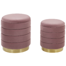 Pouf Samtstoff mit Stauraum rosa 2er Set GARLAND