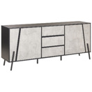 Sideboard Betonoptik / schwarz 3 Schubladen 2 Schränke BLACKPOOL