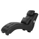 Chaiselongue Kunstleder mit Bluetooth Lautsprecher USB-Port schwarz SIMORRE