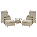 Lounge Set Rattan hellbraun 2-Sitzer Auflagen beige PONZA