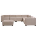 Lounge Set Polsterbezug beige 7-Sitzer linksseitig AREZZO