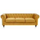 3-Sitzer Sofa Samtstoff senfgelb CHESTERFIELD