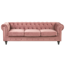 3-Sitzer Sofa Samtstoff rosa CHESTERFIELD