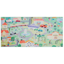 Kinderteppich grün 80 x 150 cm Stadt-Motiv Kurzflor KEMER