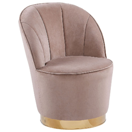 Sessel Samtstoff beige / gold halbrund ALBY