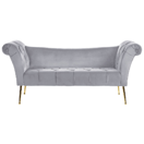 Chaiselongue Samtstoff hellgrau NANTILLY