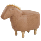 Hocker Lederoptik sandbeige Pferdeform HORSE