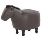 Hocker Lederoptik dunkelbraun Pferdeform HORSE