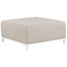 Ottomane Polsterbezug beige / weisses Gestell ROVIGO