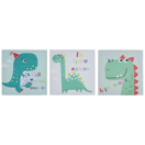 Leinwandbild Dinosaurier-Motiv 3er Set 30 x 30 cm bunt BINGUI