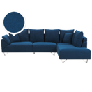 Ecksofa Cord linksseitig marineblau LUNNER