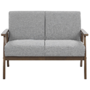 2-Sitzer Sofa Polsterbezug grau Retro-Design ASNES