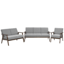 Sofa Set Polsterbezug grau 6-Sitzer ASNES