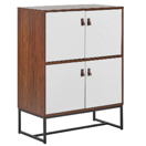 Sideboard dunkler Holzfarbton / weiss 2 Schränke NUEVA