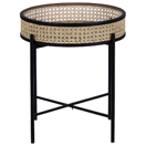 Beistelltisch Rattan / Metall schwarz ? 36 cm VIENNA