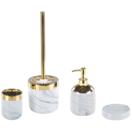 Badezimmer Set 4-teilig Keramik Marmoroptik / gold HUNCAL